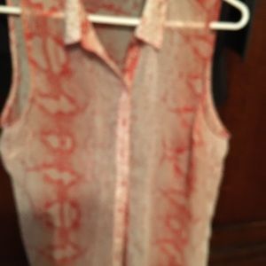 Sheer snakeskin print blouse